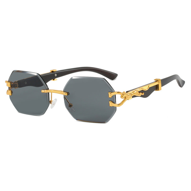 Women's fashionable sunglasses with extravagant octagonal design and golden accents Bowlift