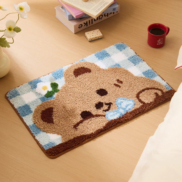 Playful Rocket-Themed Bath Mat