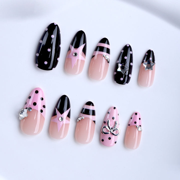 Fake nails with Playful Design Bowlift