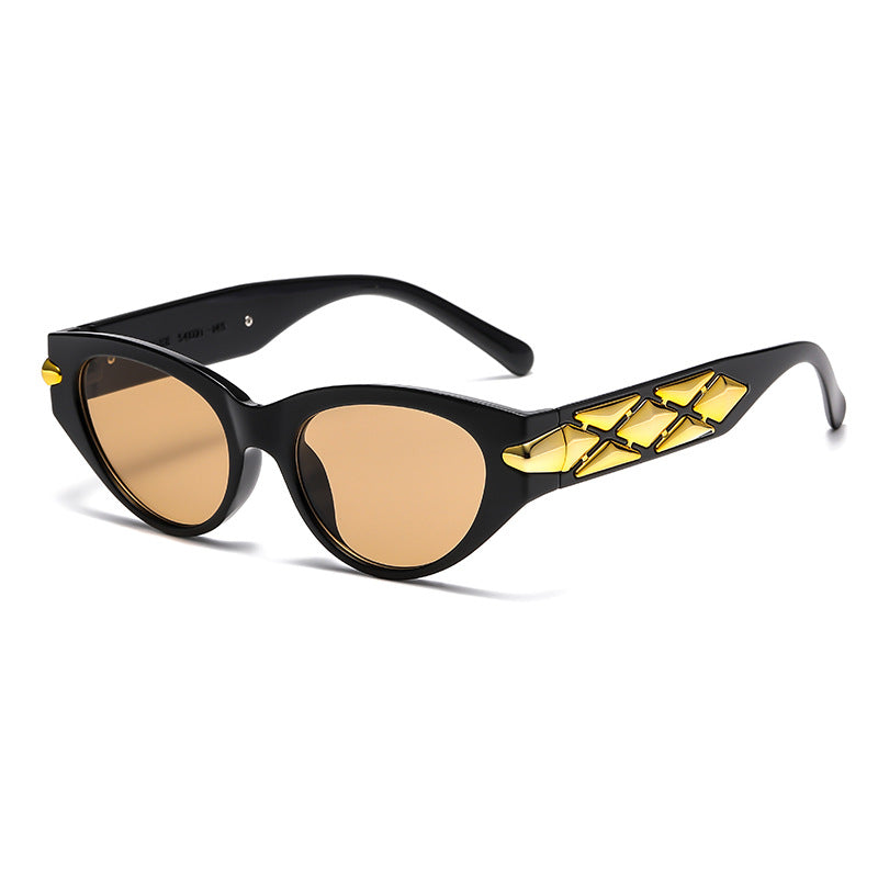 Women's Cat-Eye Sunglasses with Luxurious Accents and Unique Design Bowlift