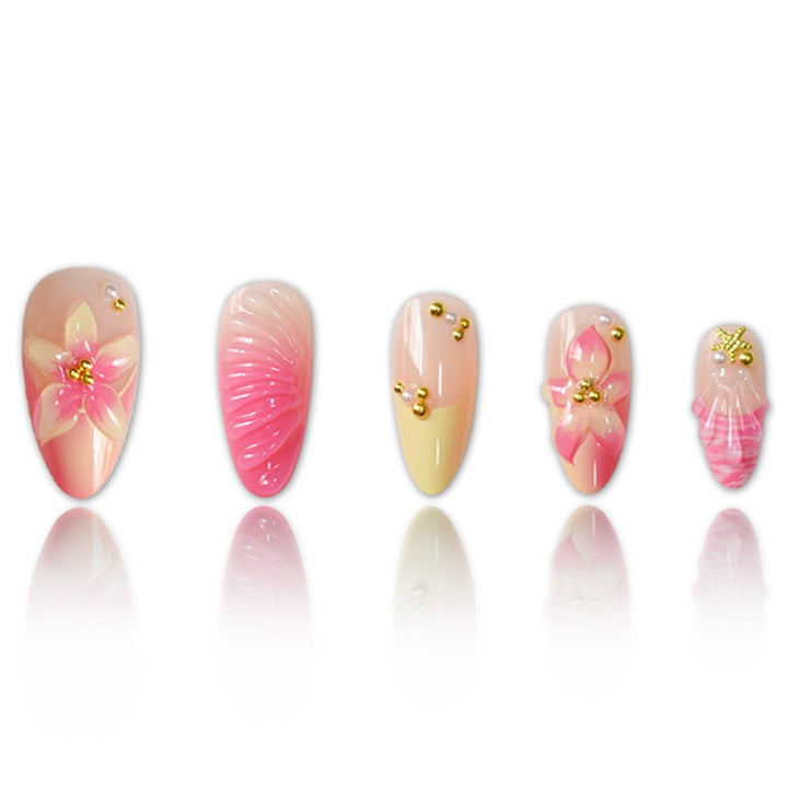 Artistic 3D Shell Press-On Nail Set Bowlift