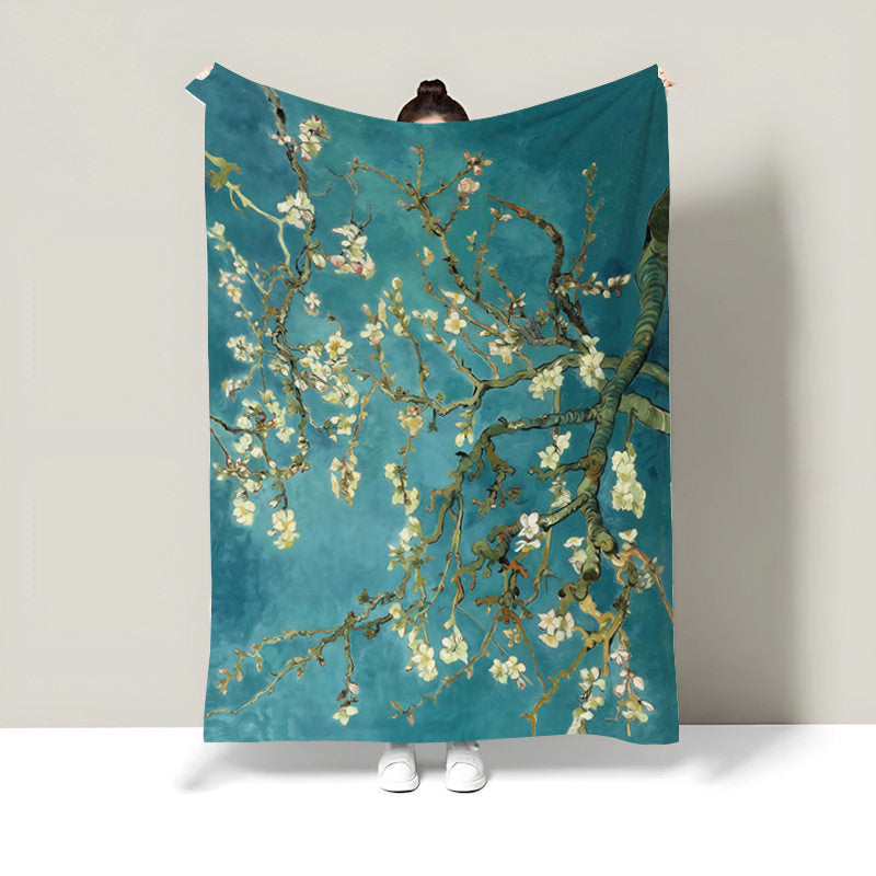 Artistic Floral Print Throw Blanket