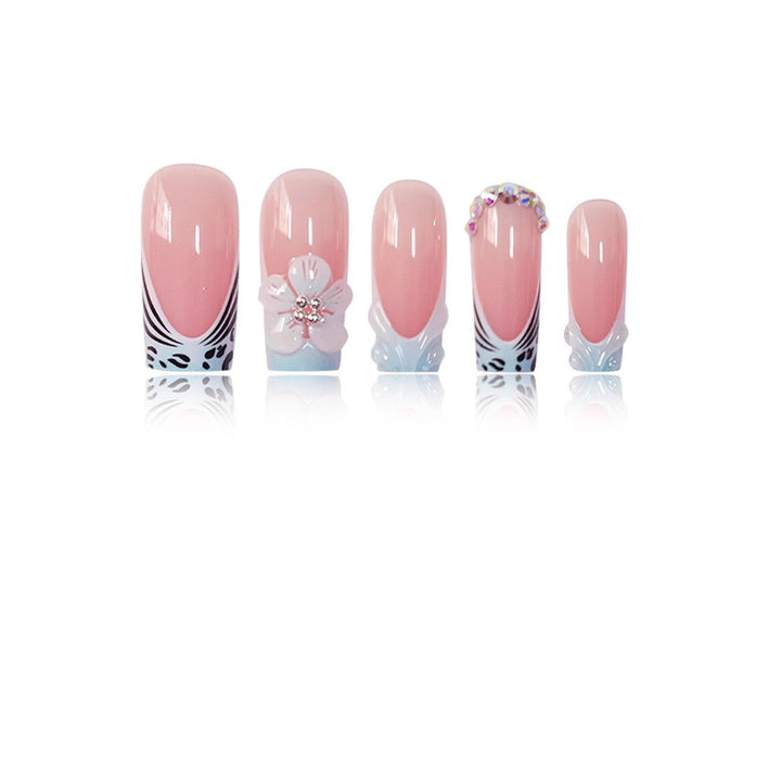 Decorative Floral Press-On Nail Art Set Bowlift