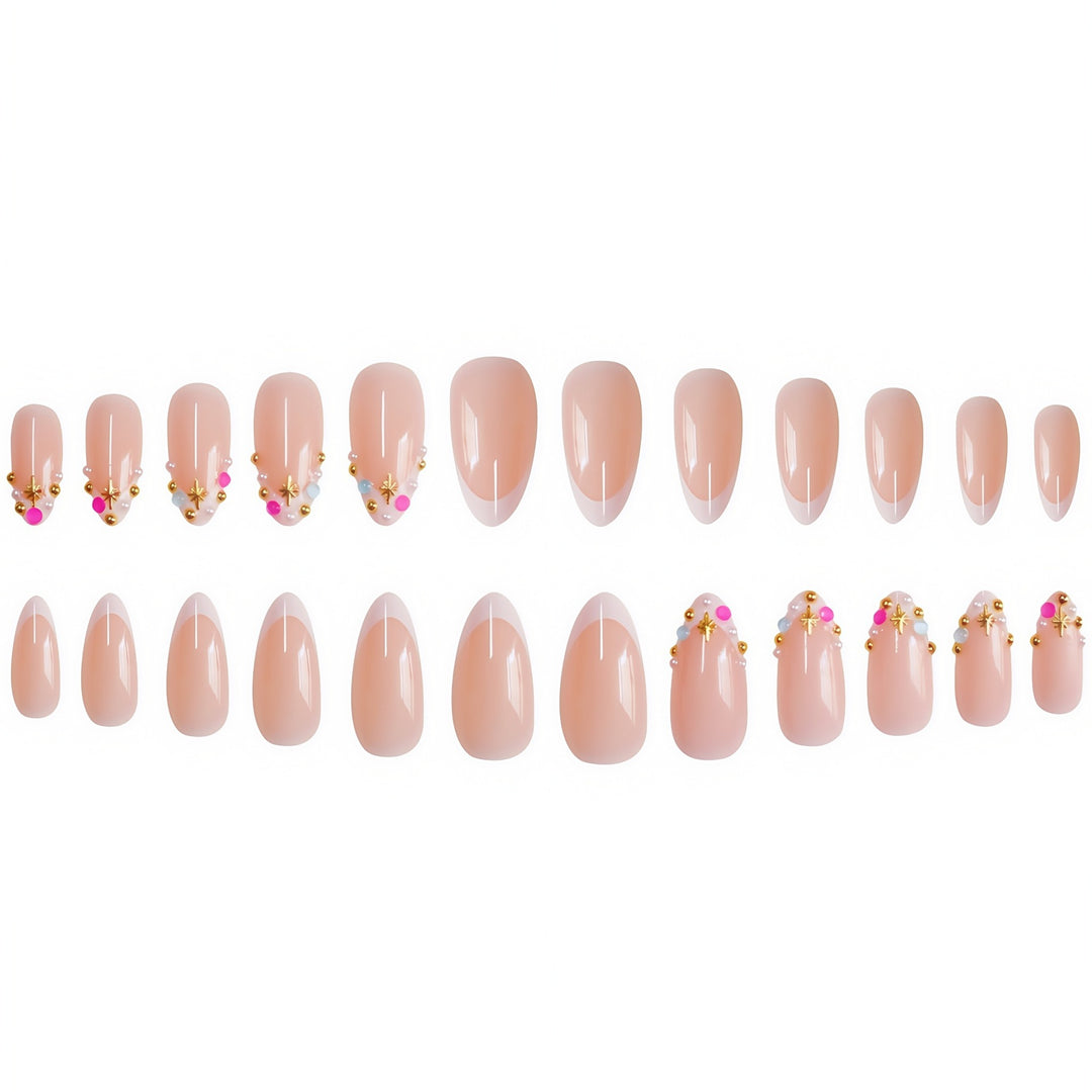 Elegant Gem-Embellished Press-On Nails Bowlift