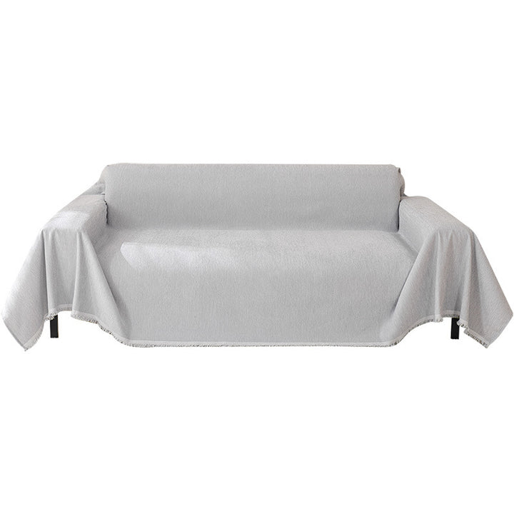 Chenille Fringed Sofa Throw Slipcover Blanket Bowlift