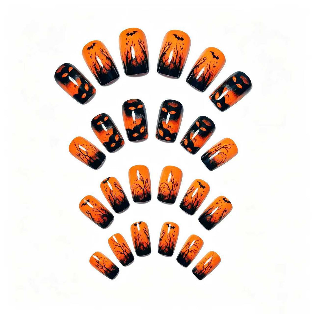 Creative artificial nails with spooky Halloween design Bowlift