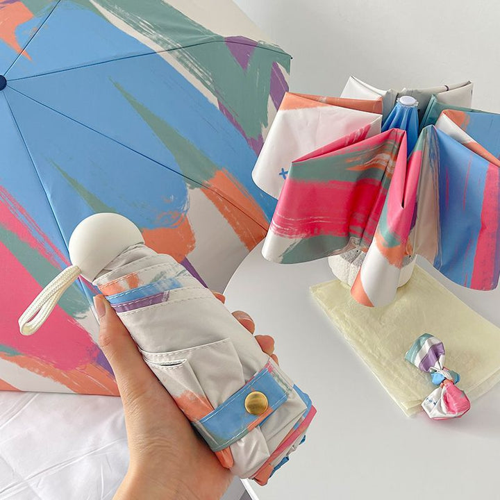 Ladies Automatic Folding Umbrella with Unique Color Play Bowlift