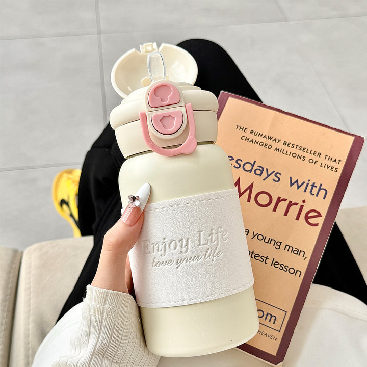 Women insulated stainless steel drinking bottle with practical spout and stylish design Bowlift