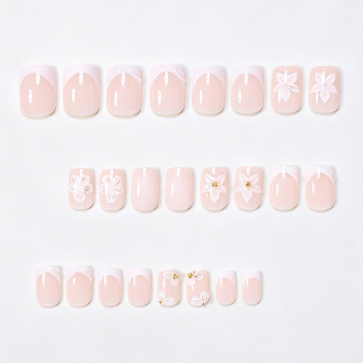 Elegant Floral Nail Extensions Bowlift