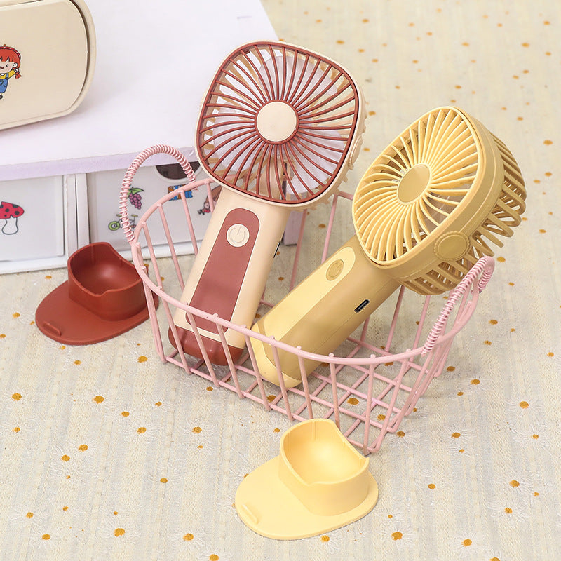 Women's Portable Hand Fan with Adjustable Tilt Angle and USB Connection Bowlift