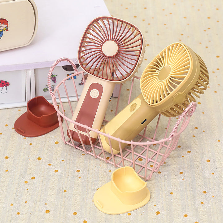 Women's Portable Hand Fan with Adjustable Tilt Angle and USB Connection Bowlift