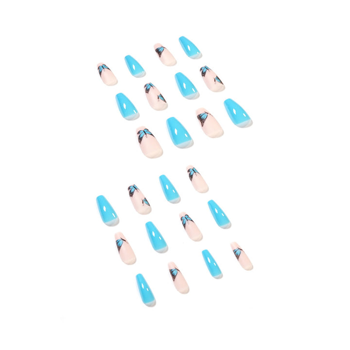 Artful Nail Extensions with Butterfly Motif Bowlift