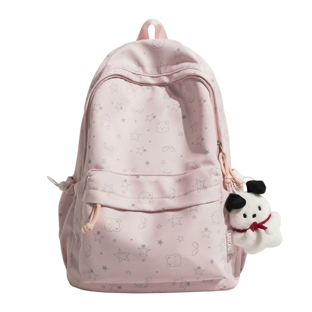 Backpack with Charming Animal and Star Pattern Bowlift
