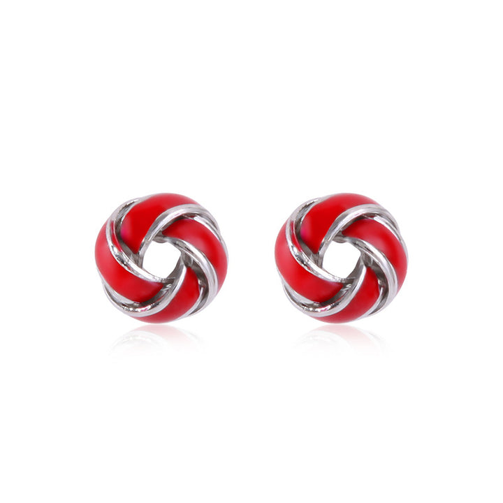 Women's star-shaped enamel earrings with USA flag motif and gold-plated fish Bowlift