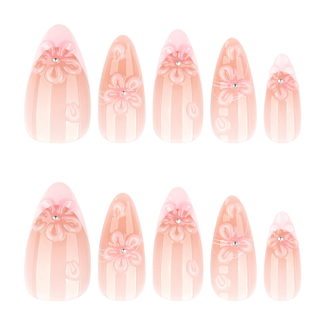 Artful nail extensions with floral 3D details Bowlift