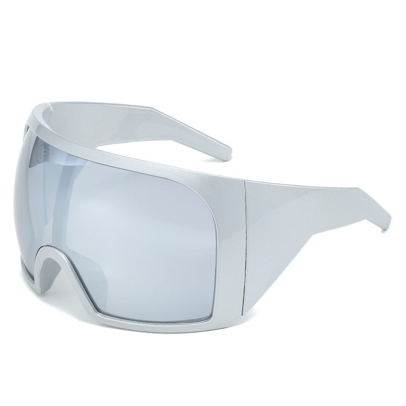 Oversized Shield Sunglasses with Enhanced UV Protection Bowlift