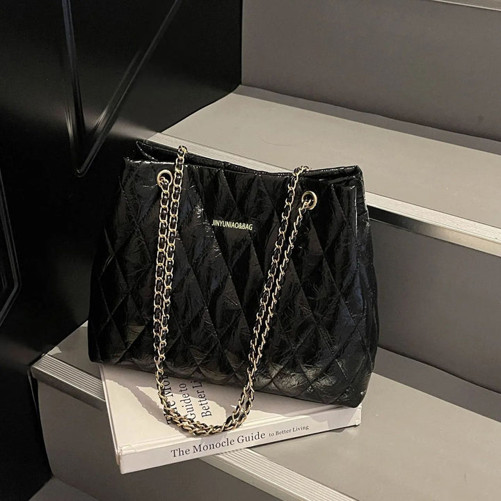 Quilted Chain-Handle Handbag Bowlift