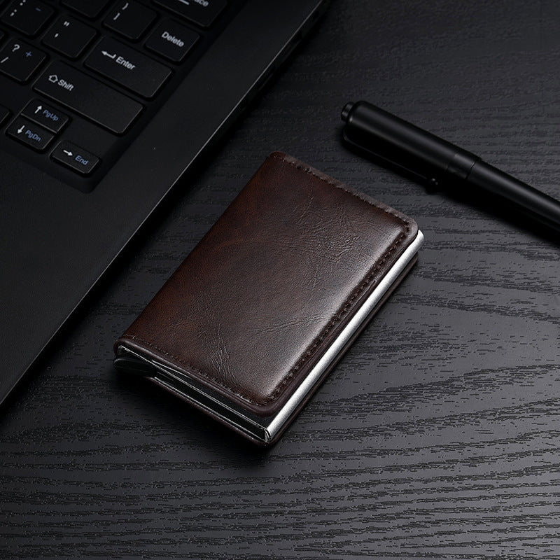 Premium Leather Business Card Holder Bowlift