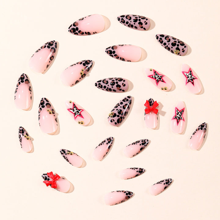 Fierce Leopard Print Stiletto Nail Art Extensions Bowlift