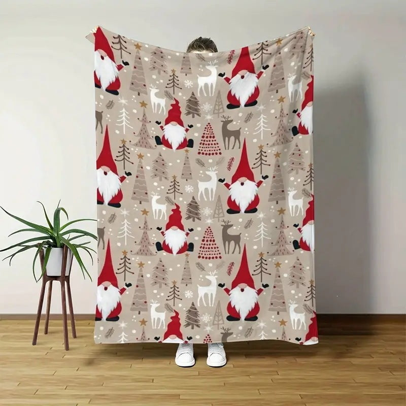 Holiday-Themed Fleece Throw Blanket