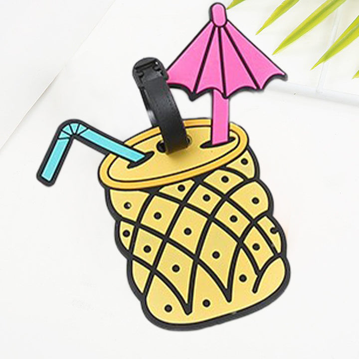 silicone novelty donut luggage tag with adjustable buckle strap and embossed sprinkle design Bowlift