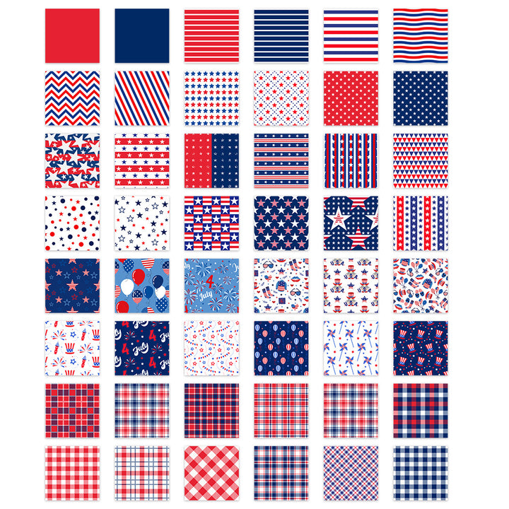 Unisex patterned party napkins made of paper with star and stripe designs Bowlift