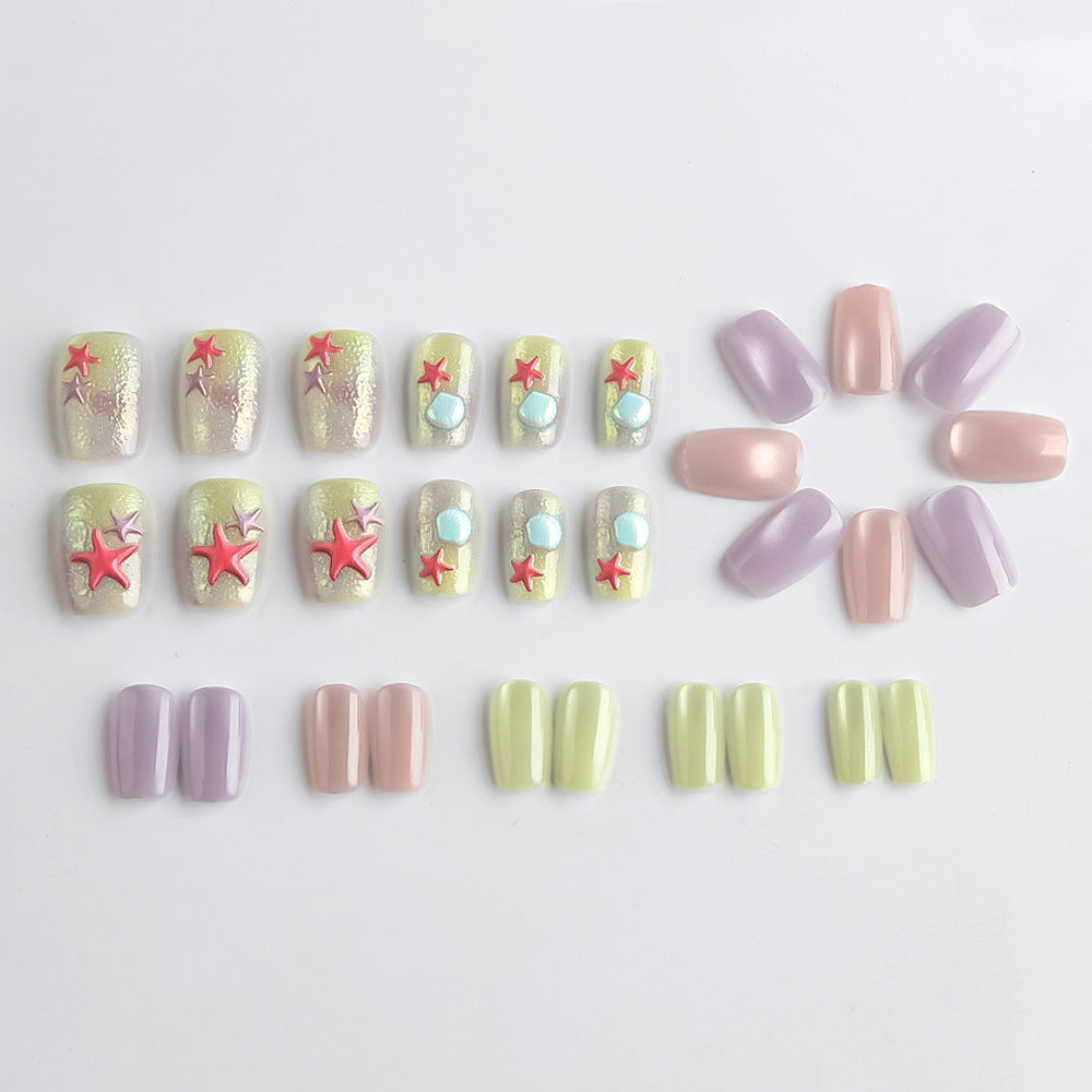 Artistic Beach-Inspired Press-On Nails Bowlift