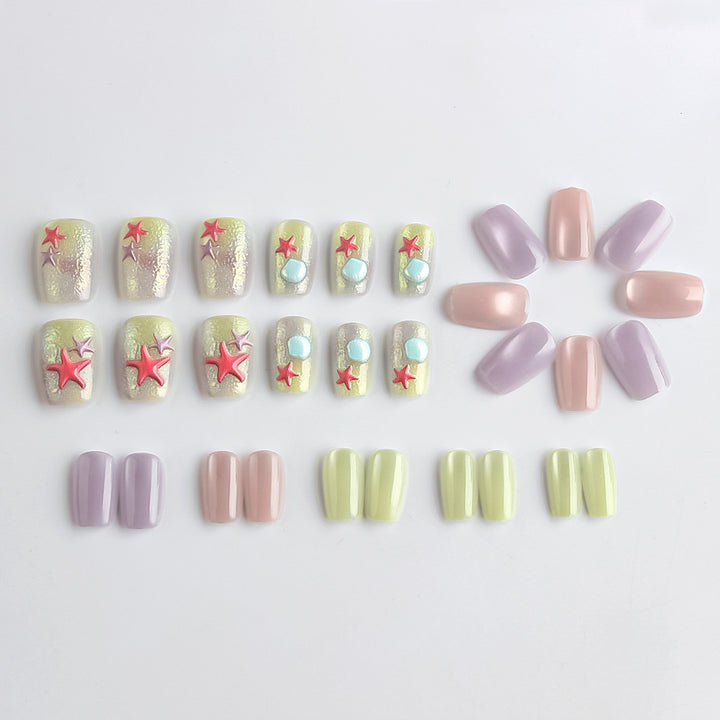 Artistic Beach-Inspired Press-On Nails Bowlift