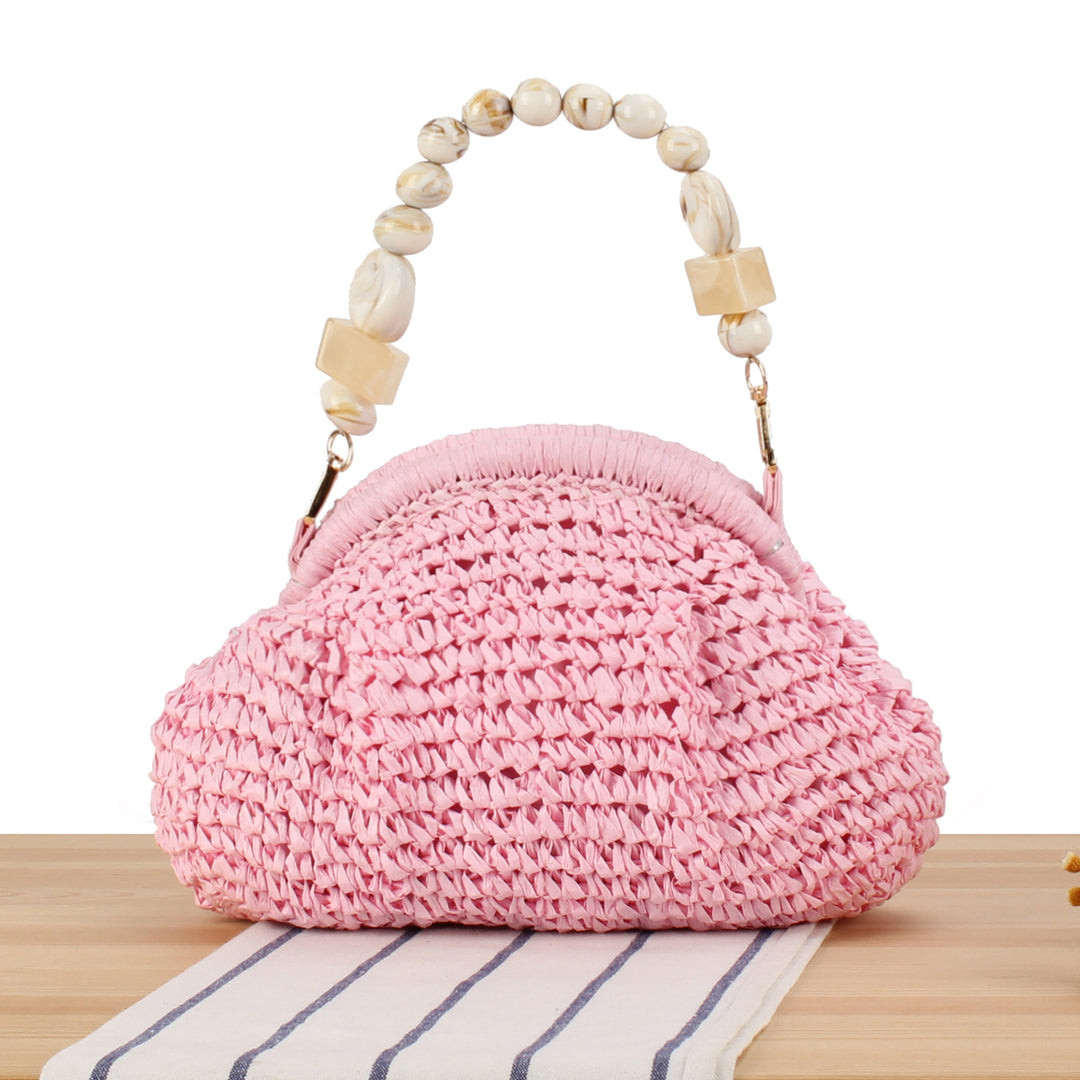 Stylish handbag with colorful bead handle Bowlift