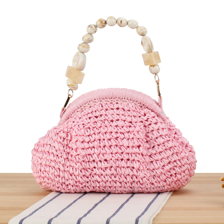 Stylish handbag with colorful bead handle Bowlift