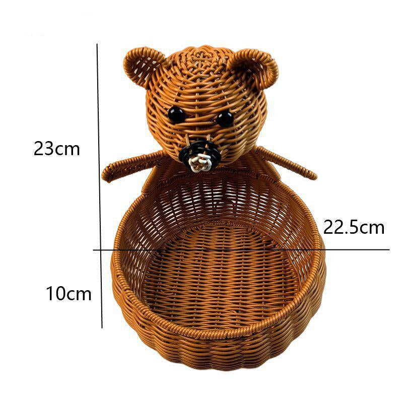 Cute Animal-Themed Woven Storage Basket Bowlift