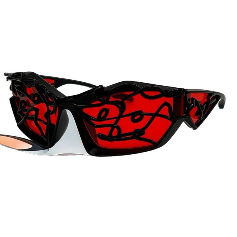 Women's Sporty Sunglasses with Futuristic Design Bowlift