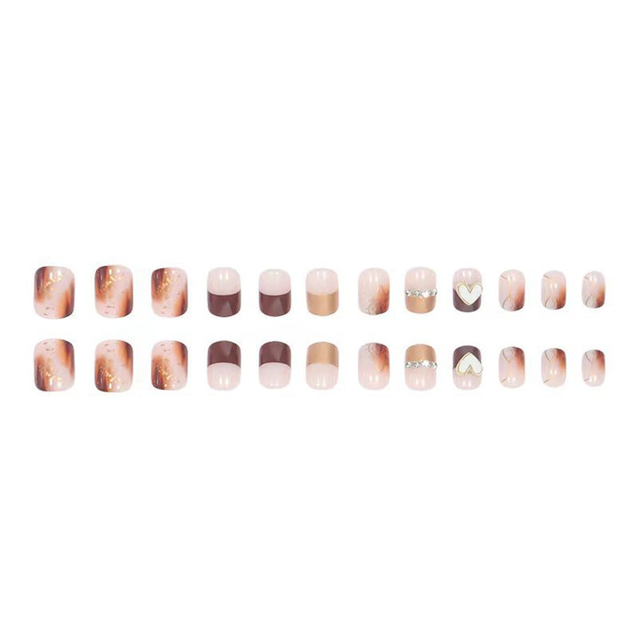 Creative Nail Art Set with Heart and Glitter Design Bowlift