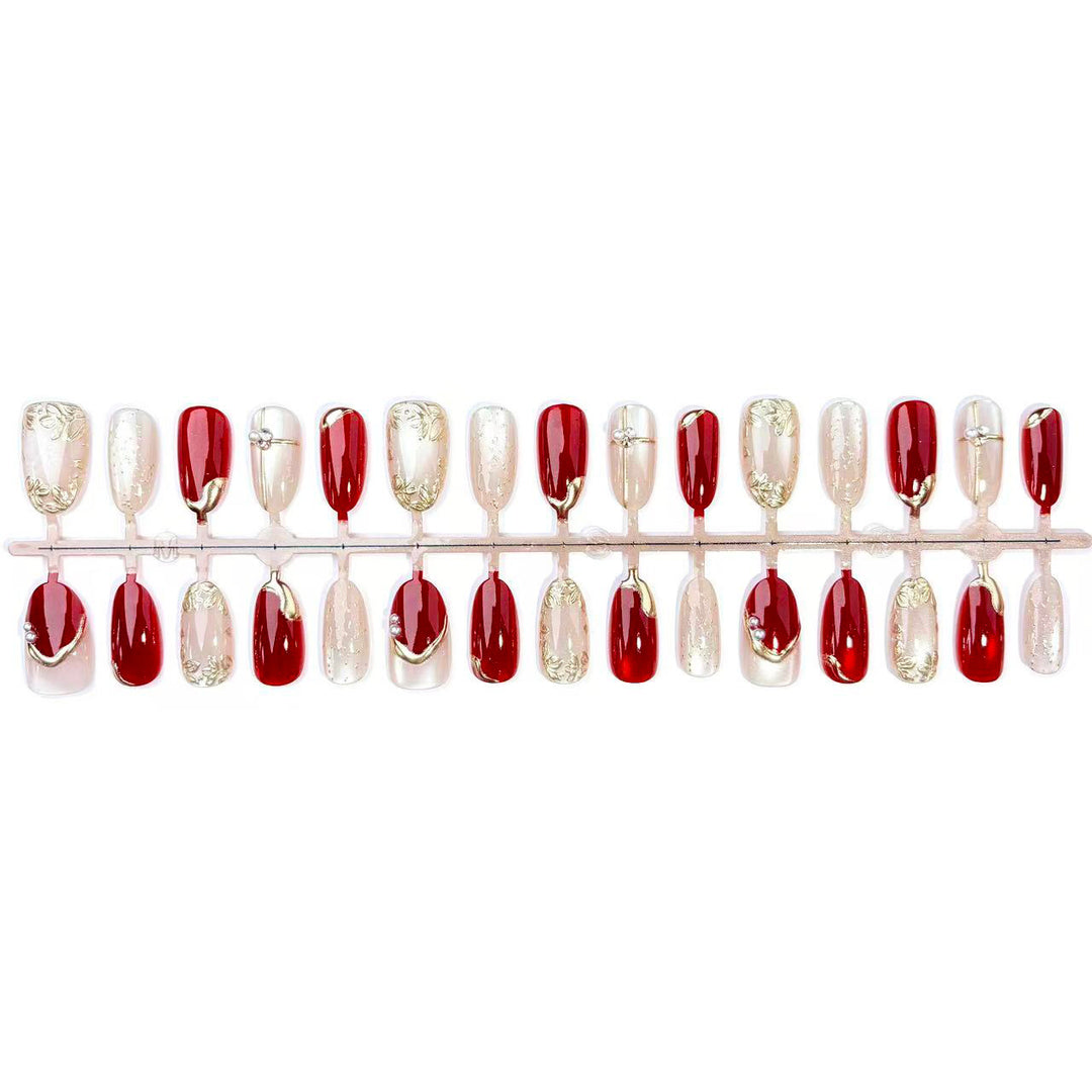 Acrylic nail set with elegant flower and glitter accents Bowlift