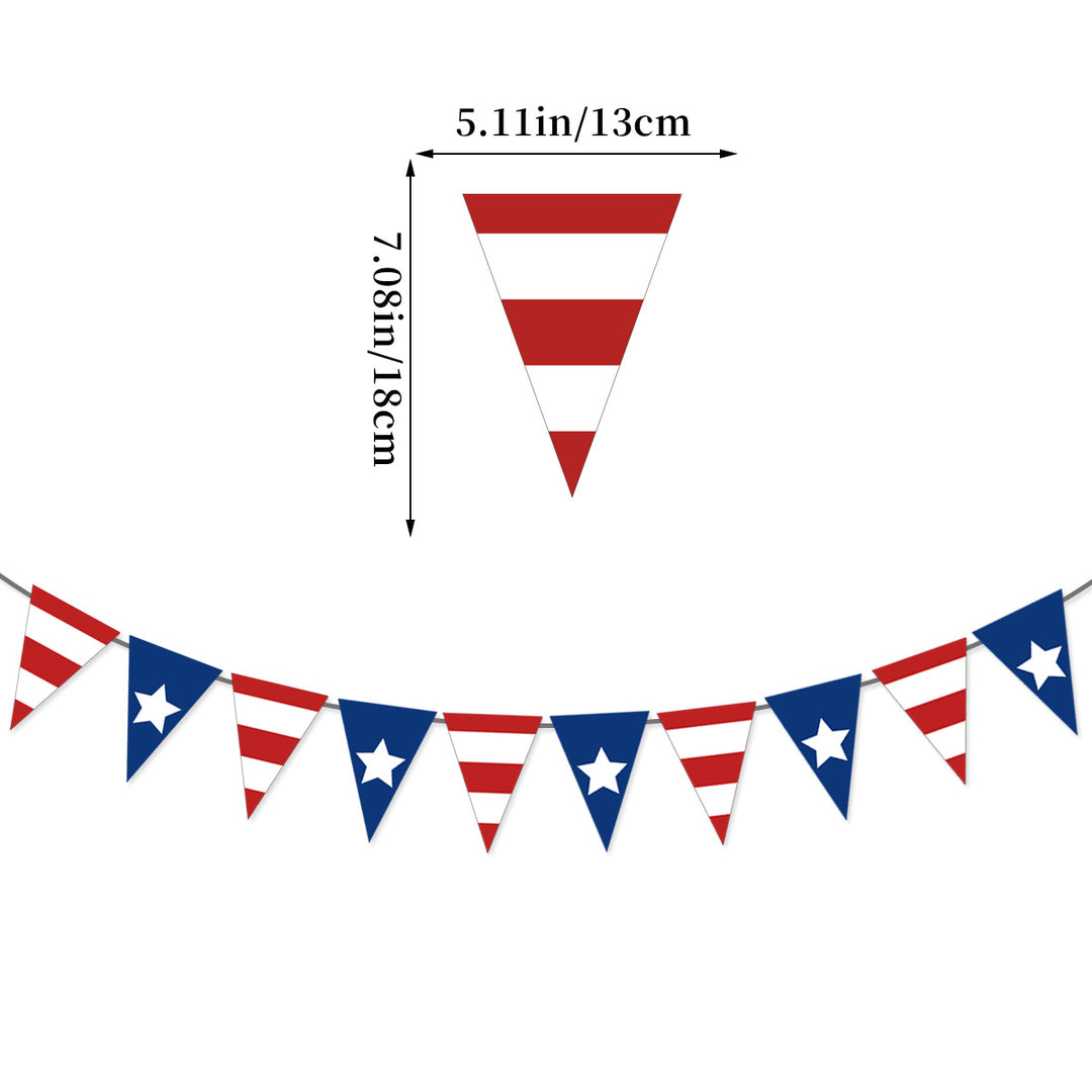 Unisex decorative pennant chain made of weatherproof polyester with star-and-stripe motif and robust attachment tape Bowlift