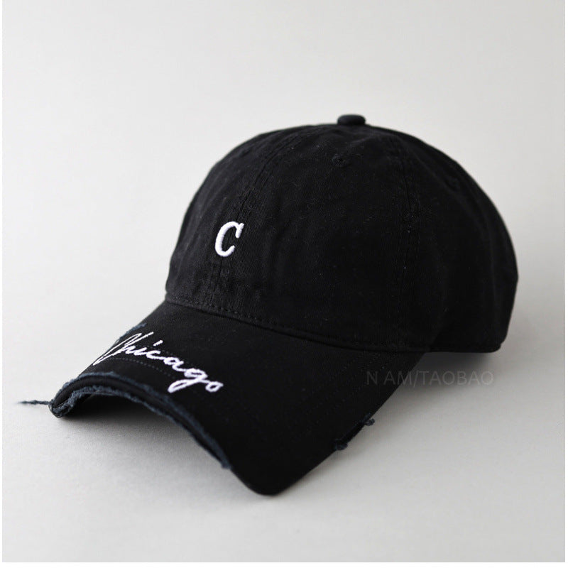 Women's Distressed Cotton Baseball Cap Bowlift 1784083462