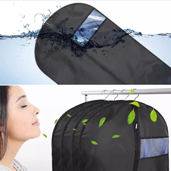 Long Travel Garment Bag for Suits and Coats with Clear Viewing Window and Full-Length Zipper Bowlift