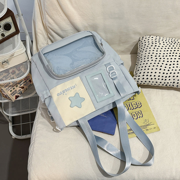 Structured Casual Backpack with Transparent Pocket Bowlift