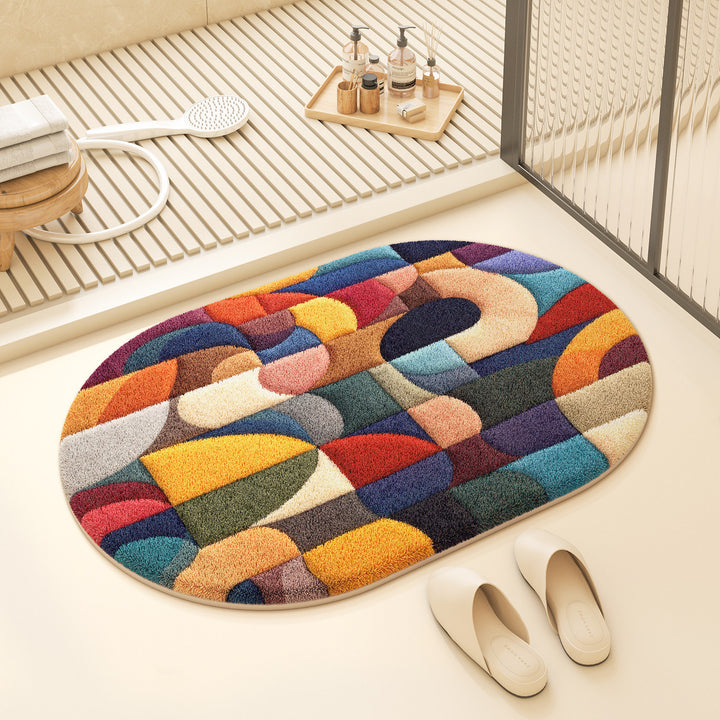 Colorful Geometric Design Bath Mat Bowlift