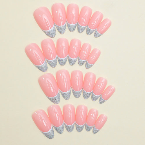 Elegant French Tip Press-On Nail Set Bowlift