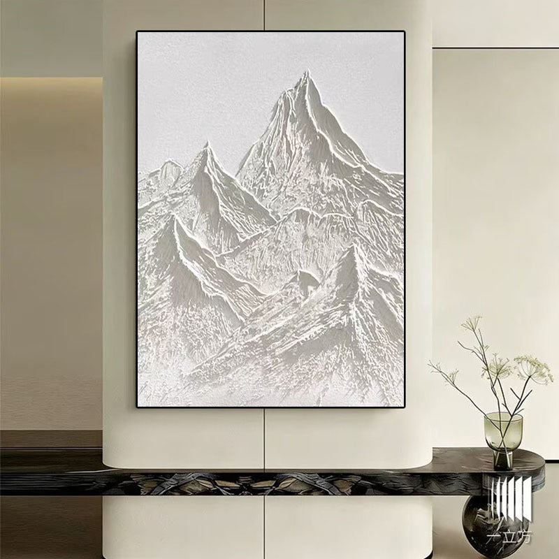 3D Mountain Relief Framed Canvas Artwork