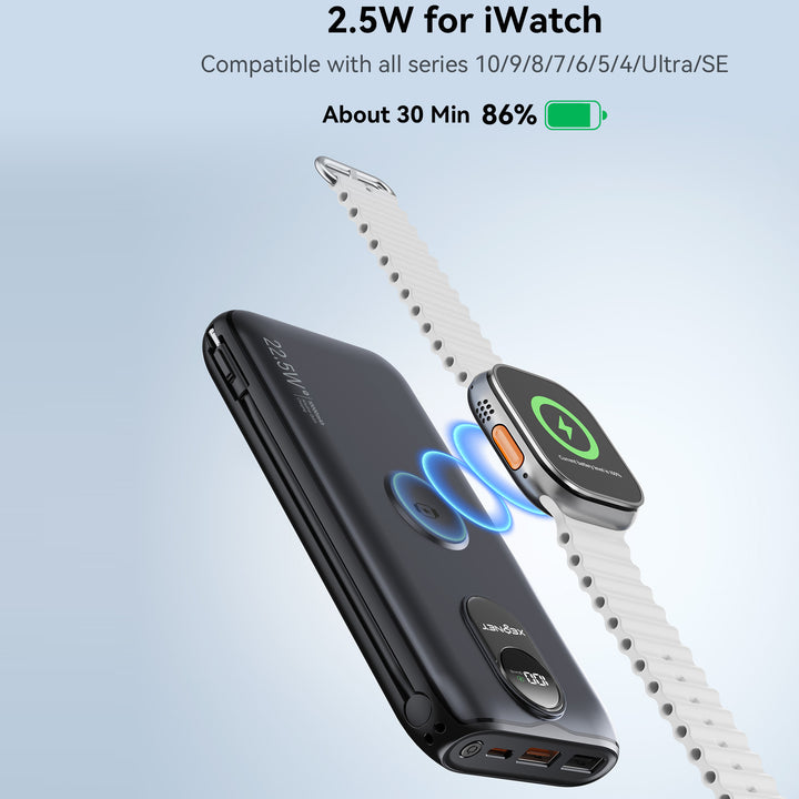 Portable power bank with Qi charging function and wired fast charging system Bowlift