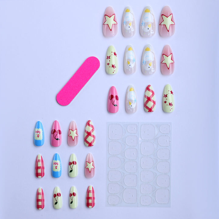 Artificial nails with playful and colorful designs Bowlift