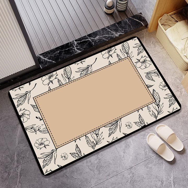Floral Patterned Bathroom Mat Bowlift