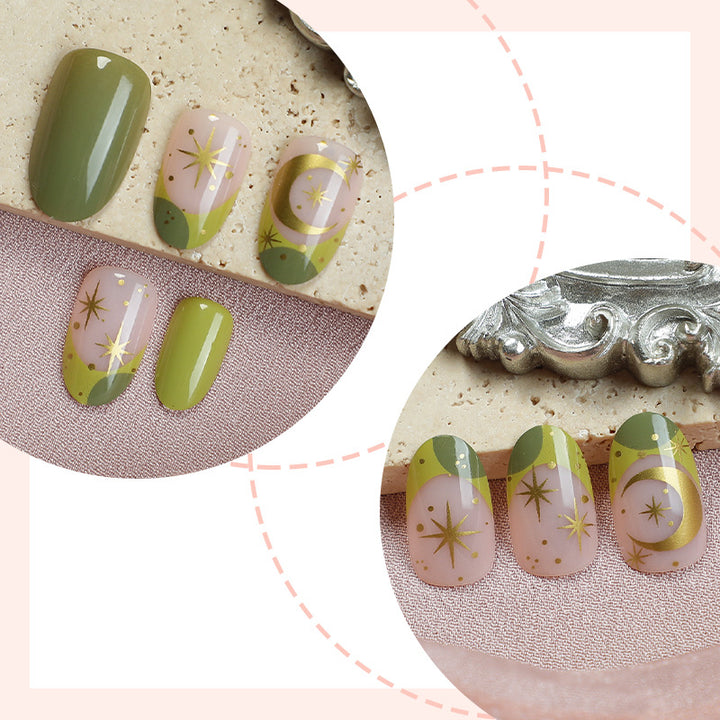 Decorative Press-On Nail Art Set with Botanical Inspirations Bowlift