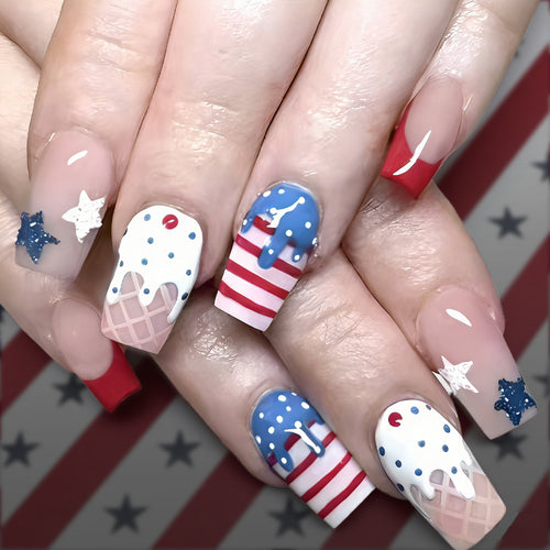 Creative Ice Cream-Themed Press-On Nails Bowlift