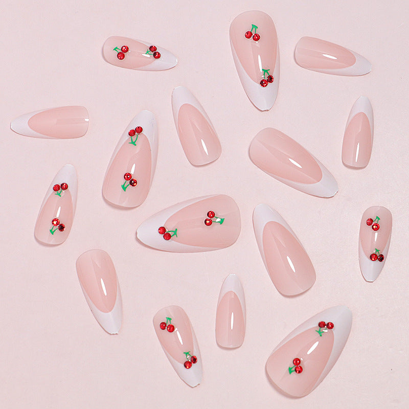 Elegant Cherry Blossom Press-On Nail Art Bowlift