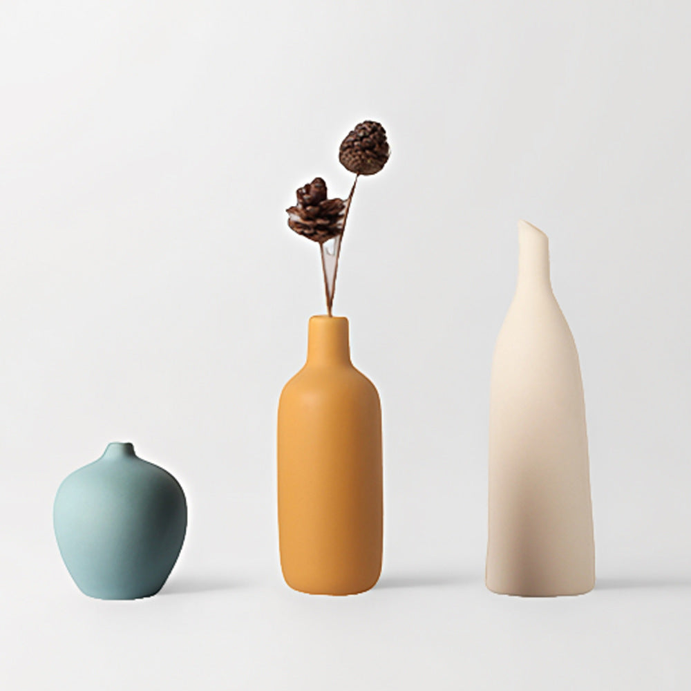 Textured Ceramic Flower Vase Set