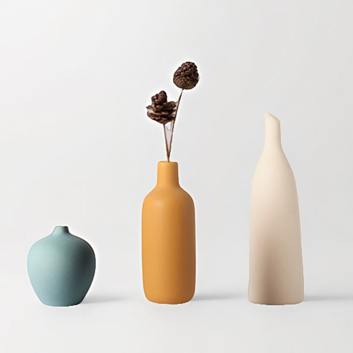 Textured Ceramic Flower Vase Set