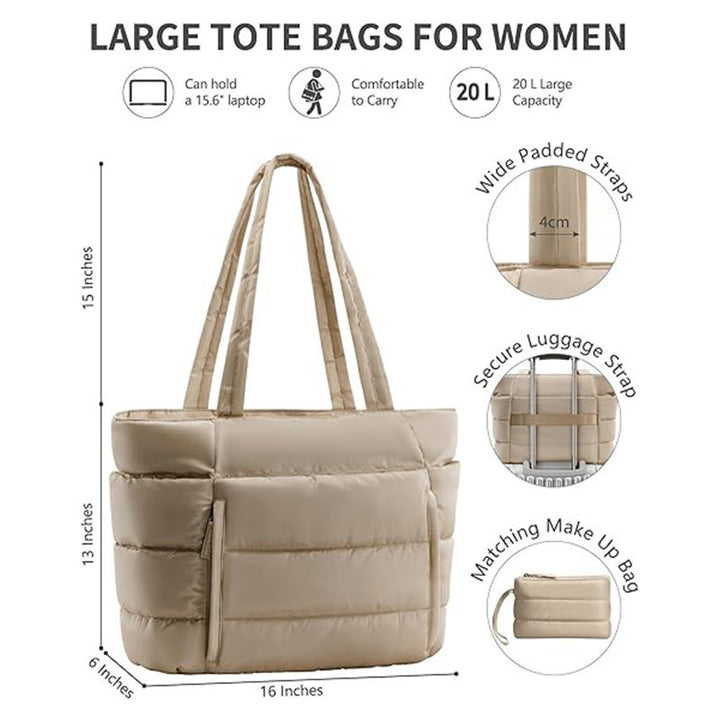Fashionable everyday tote bag with multiple storage Bowlift